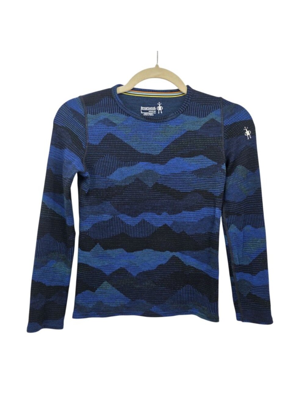 Smartwool Child Large Top Classic Thermal Merino Base Layer Crew Blueberry Hill